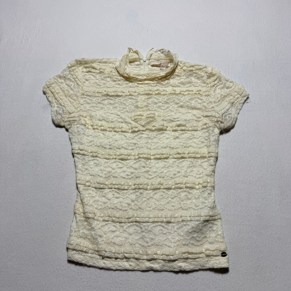Guess Los Angeles W4KP55K3CR0 Lace Top S Cream Talon Zipper Vietnam